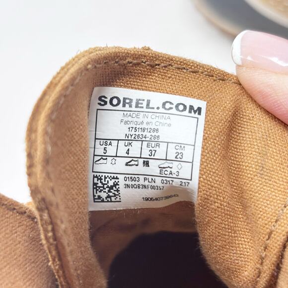 Sorel Leather Waterproof Duck Boots Womens Size 5 Lace Up Ankle Classic - Picture 8 of 10